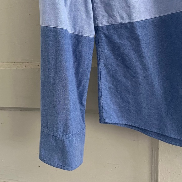 J. Crew โข light & dark blue colorblock button down collar long sleeve shirt - Picture 7 of 14